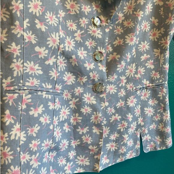 Harrison Simon Couture 100% Linen Floral Skirt Suit Set Women's 4 - Picture 8 of 10